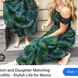 Womens Medium Tropical Leaf Print Maxi Dress By Childrens Place Adult Dress Onl
